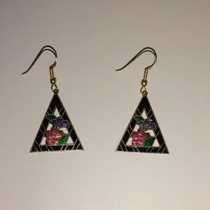 Floral Triangle Earrings